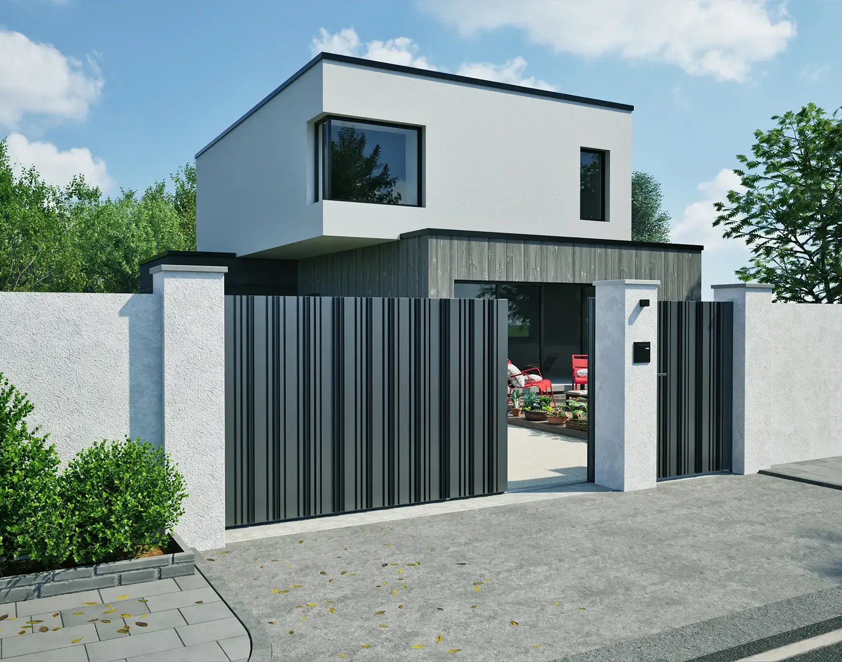 Poise de portail coulissant en aluminium à Issoire